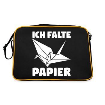 Ich falte Papier - Retro Tasche - Schwarz/Gold - Hinten