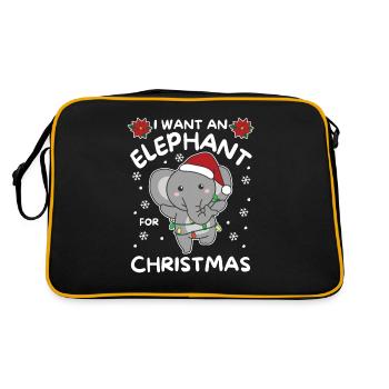 Je veux un éléphant pour Noël éléphants mignons - Sac Retro - noir/or - Dos