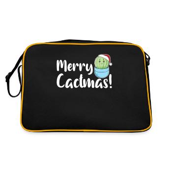 Jeu de mots sur les plantes de cactus drôles de Merry Cactma - Sac Retro - noir/or - Dos