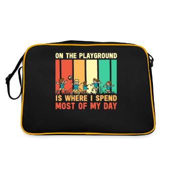 Primary School Teacher Kindergarten Educator - Retro Bag - black/gold - Back