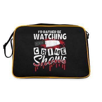 Crime Show Lover I'd Rather Be Watching Crime Show - Retro Bag - black/gold - Back