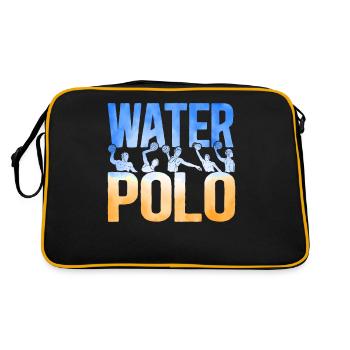 Water Polo Watercolor Water Polo - Retro Tasche - Schwarz/Gold - Hinten