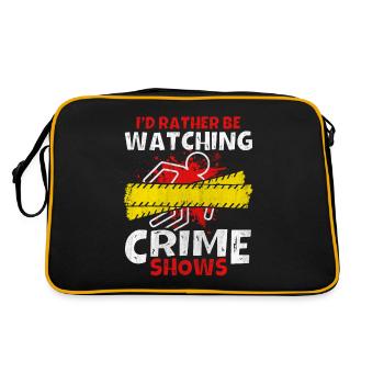 Crime Show Lover I'd Rather Be Watching Crime Show - Retro Bag - black/gold - Back
