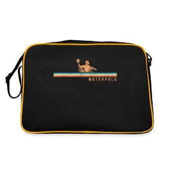 Water Polo Retro Vintage Water - Retro Tasche - Schwarz/Gold - Hinten