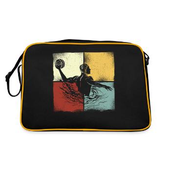 Water Polo Retro Vintage Water - Retro Tasche - Schwarz/Gold - Hinten