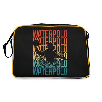 Water Polo Retro Vintage Water - Retro Tasche - Schwarz/Gold - Hinten