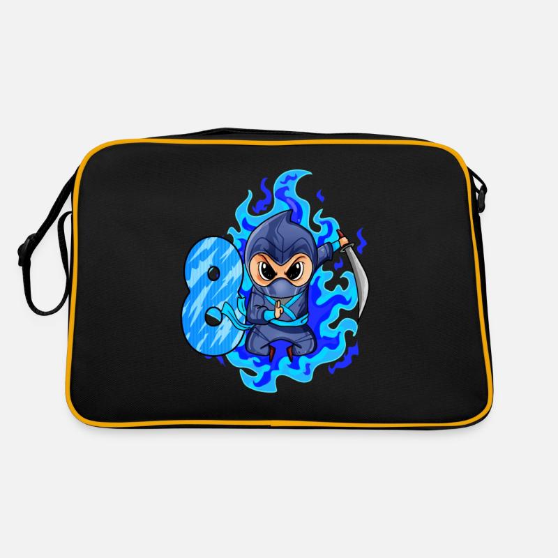 8th birthday boy 8 years old ninja Retro Bag