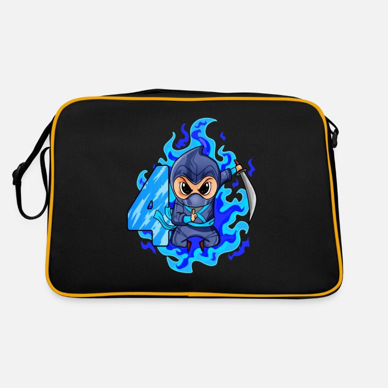 4. Geburtstag Junge 4 Jahre alt Ninja Retro Tasche