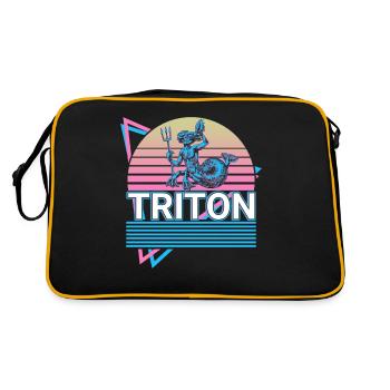 Triton Greek God Ancient Greek Mythol - Sac Retro - noir/or - Dos