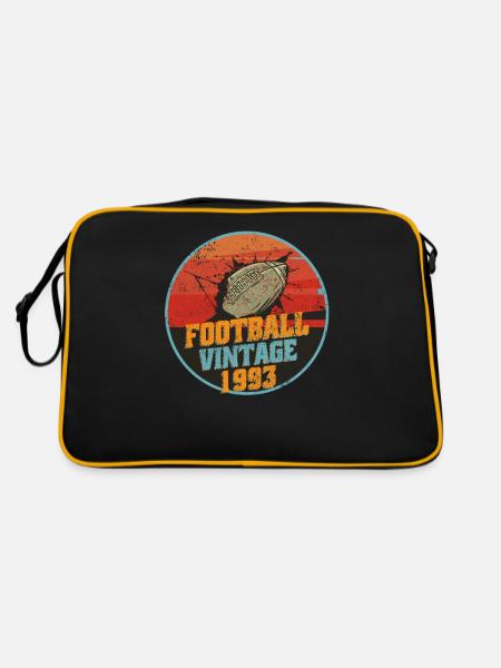 American-Football-Spieler Jahrgang 1993 Geburtstag - Retro Tasche - Schwarz/Gold - Hinten