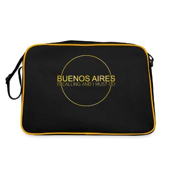 Buenos Aires Spruch - Retro Tasche - Schwarz/Gold - Hinten