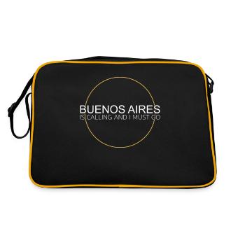 Buenos Aires Spruch - Retro Tasche - Schwarz/Gold - Hinten