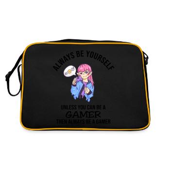 Always Be Yourself Gamer - Retro Tasche - Schwarz/Gold - Hinten