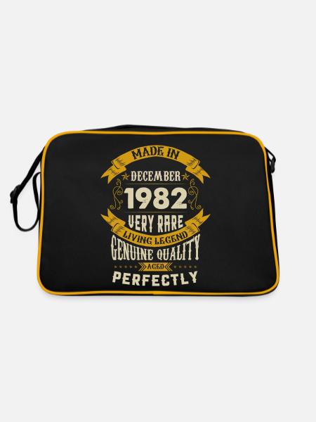 Décembre 1982 Millésime anniversaire - Sac Retro - noir/or - Dos