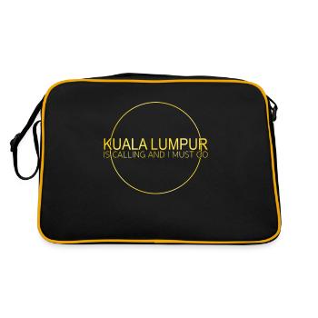 Kuala Lumpur spruch - Retro Tasche - Schwarz/Gold - Hinten