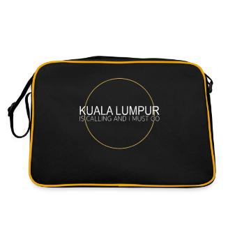 kuala lumpur spruch - Retro Tasche - Schwarz/Gold - Hinten