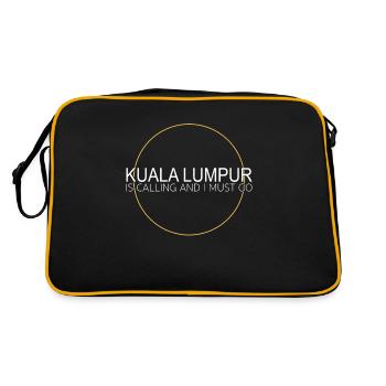 Kuala Lumpur spruch - Retro Tasche - Schwarz/Gold - Hinten