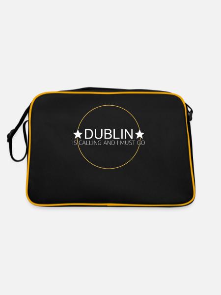 Dublin Spruch - Retro Tasche - Schwarz/Gold