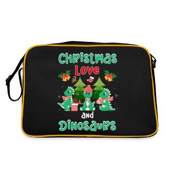 Dino Boy Boy Kids Christmas Love Dinosaur - Retro Bag - black/gold - Back