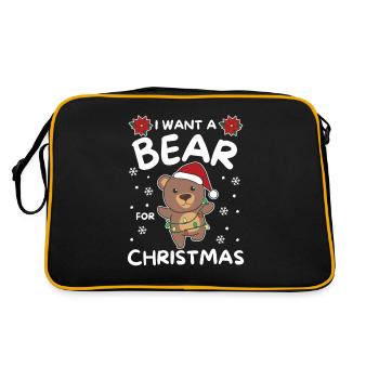 Je veux un ours pour Noël ours mignons - Sac Retro - noir/or - Dos