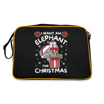 Je veux un éléphant pour Noël éléphants mignons - Sac Retro - noir/or - Dos