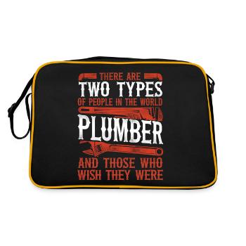 Plumbing Plumber Vintage There Are - Retro Bag - black/gold - Back