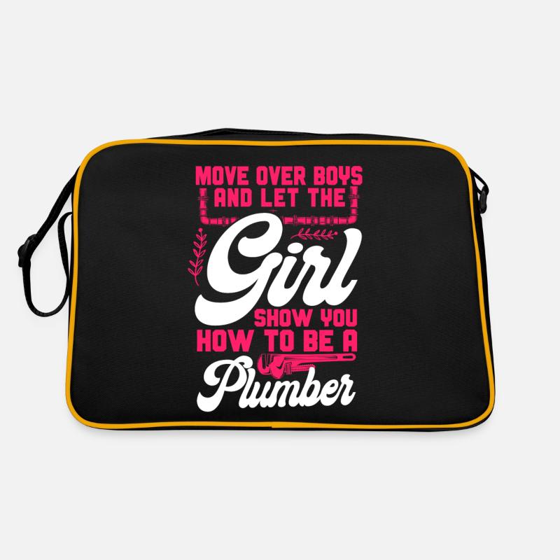 Plumbing Plumber Female Move Over Retro Tasche