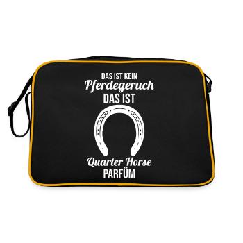 Pferd Reitsport Reiten Pferdesport Quarter Horse - Retro Tasche - Schwarz/Gold - Hinten