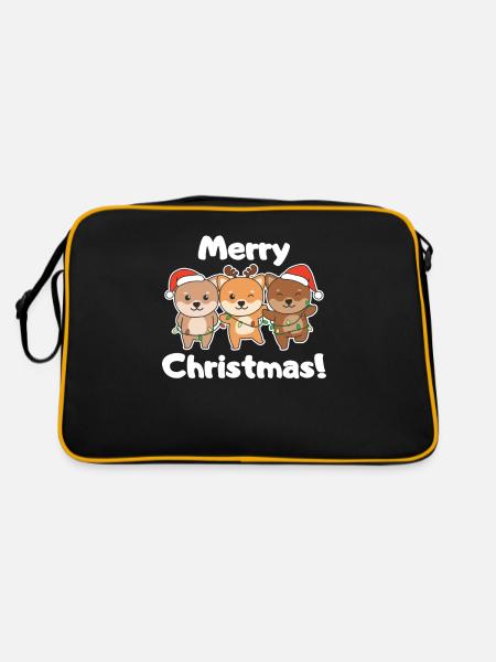 Shiba Inu Joyeux Noël Noël Chiens mignons - Sac Retro - noir/or - Dos