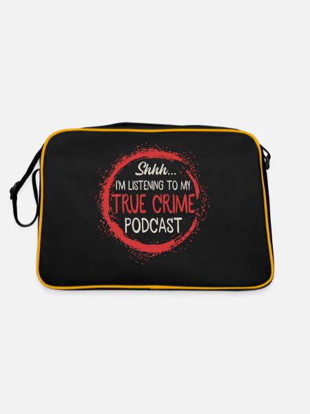 Chut, j’écoute mon podcast True Crime - Sac Retro - noir/or - Dos