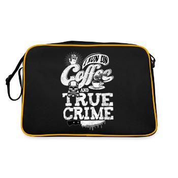 I Run On Coffee and True Crime - Retro Bag - black/gold - Back