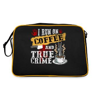 I Run On Coffee and True Crime - Retro Bag - black/gold - Back