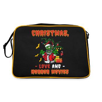 Horror Movie Zombie Santa Christmas Love Horror - Retro Bag - black/gold - Back
