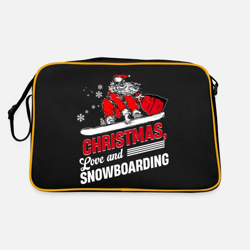 Boarder Snowboarder Weihnachten Liebe Snowbaord Retro Tasche