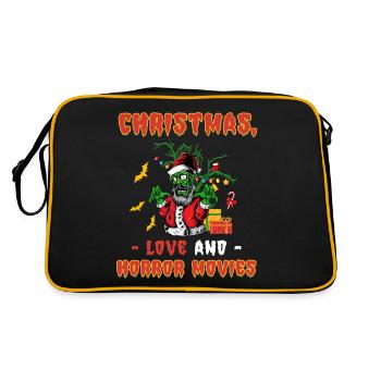 Horror Movie Zombie Santa Christmas Love Horror - Retro Bag - black/gold - Back