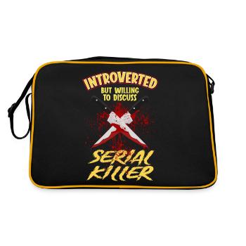 Introverted but willing to discuss Serial Killers - Retro Bag - black/gold - Back