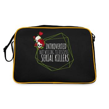 Introverted but willing to discuss Serial Killers - Retro Bag - black/gold - Back