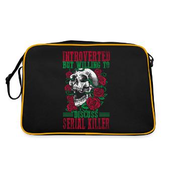 Introverted but willing to discuss Serial Killers - Retro Bag - black/gold - Back