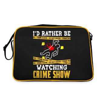 Crime Show Lover I'd Rather Be Watching Crime Show - Retro Bag - black/gold - Back