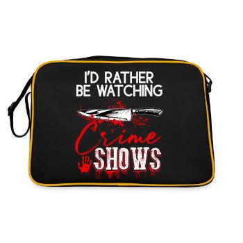 Crime Show Lover I'd Rather Be Watching Crime Show - Retro Bag - black/gold - Back