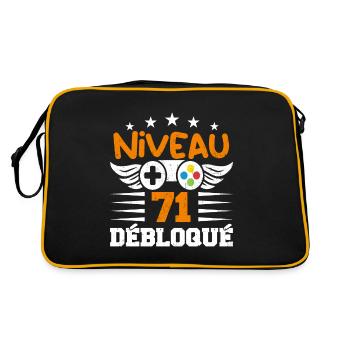 Niveau 71 débloqué - idée cadeau anniversaire - Sac Retro - noir/or - Dos