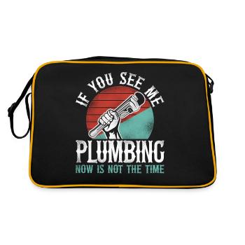 Plumbing Plumber Vintage Retro If - Retro Bag - black/gold - Back