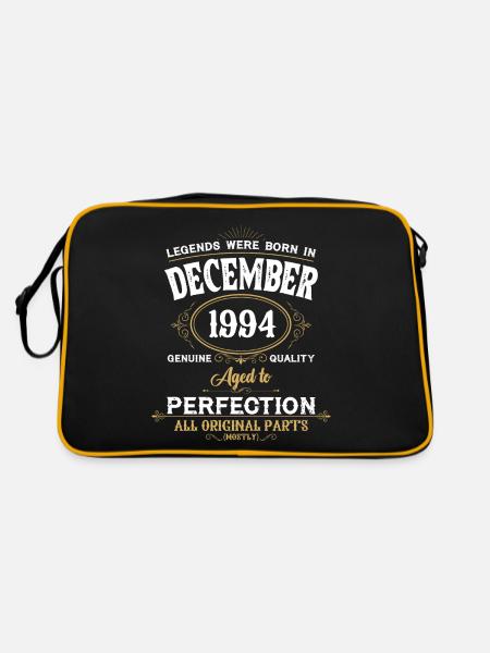 Born December 1994 Birthday Gift - Retro Bag - black/gold - Back
