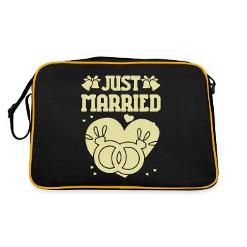 Just Married - Retro Tasche - Schwarz/Gold - Hinten