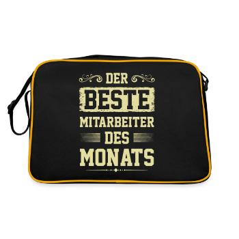 Mitarbeiter des Monats - Retro Tasche - Schwarz/Gold - Hinten