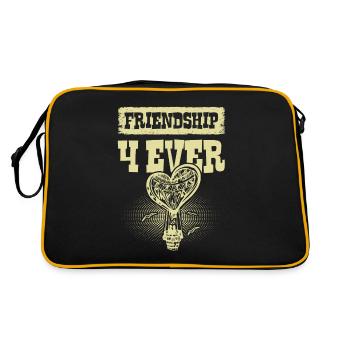 friendship 4 ever - Retro Tasche - Schwarz/Gold - Hinten