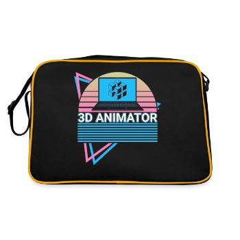 3D-Animator Retro - Retro Tasche - Schwarz/Gold - Hinten