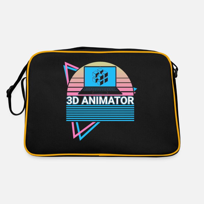 3D-Animateur Rétro - Sac Retro - noir/or