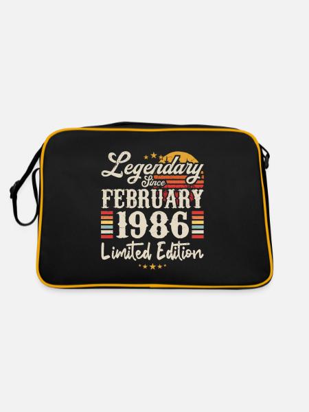 Legendär seit Februar 1986 | Limitierte Auflage - Retro Tasche - Schwarz/Gold - Hinten