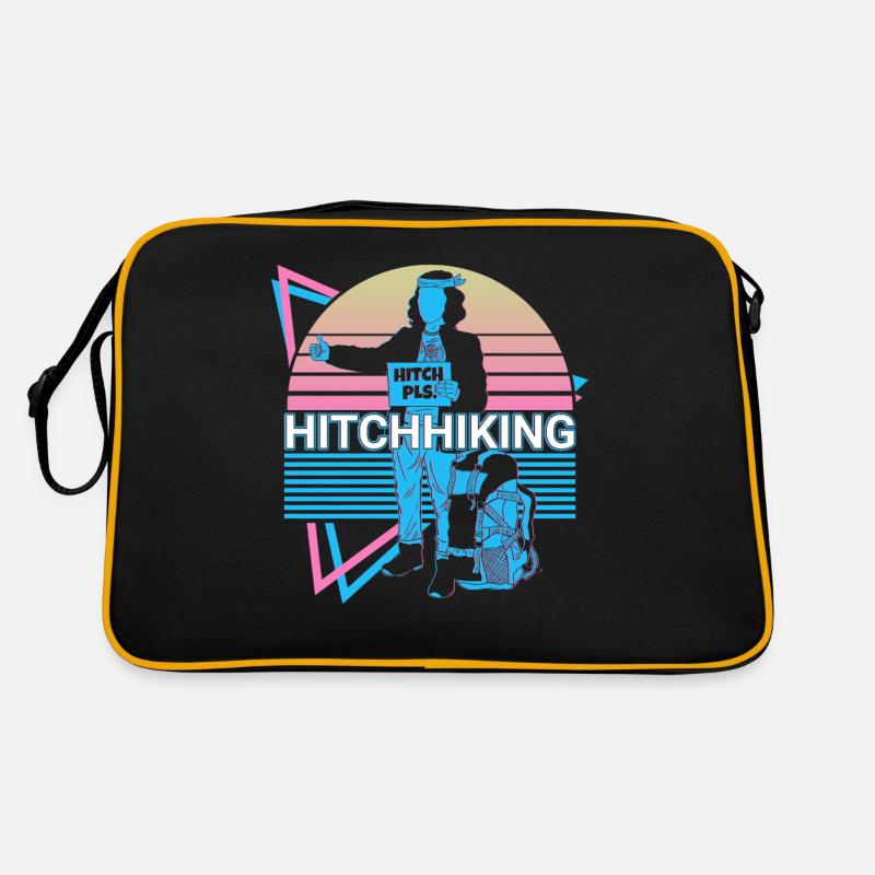 Trampen per Anhalter Retro Trampen - Retro Tasche - Schwarz/Gold